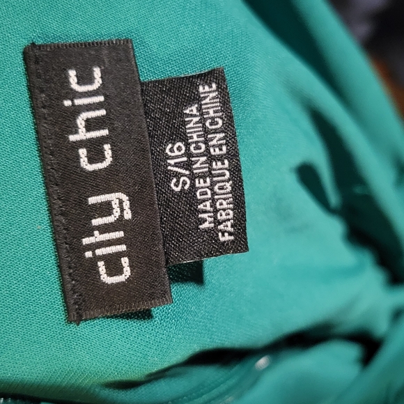 City Chic Adore High Low Dress In Green Stone - Picture 4 of 4